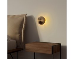 Asir - Wandlamp - Goud, 16 x 16 x 16 cm, Metalen behuizing