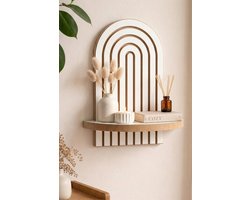 Asir - Wandplank - Wit - 100% met melamine gecoat spaanplaat - 35 x 25 x 6 cm