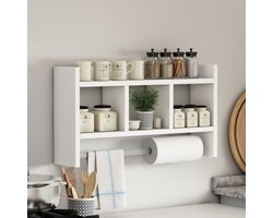Asir - Wandplank - Wit - 100% met melamine gecoat spaanplaat - 71 x 25,5 x 12,5 cm