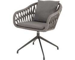 Aspetto Draaistoel - Moderne Kantoorstoel met Armleuningen - Grijs - 61.00x67.00x74.50cm