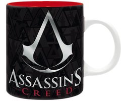 Assassin's Creed Crest Black & Red Unisex Kop - zwart/wit/rood - Standard