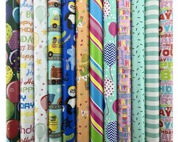 Assortiment luxe cadeaupapier inpakpapier voor kinderen CH1 - 70 cm x 2 meter per rol - 5 rollen