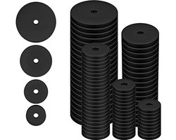 Assortiment van 100 platte rubberen ringen, 20/25/30/40 mm rubberen platte ringen, assortiment zwarte rubberen afdichtringen, pads voor huishoudelijke apparaten, kranen, schroeven en bouten