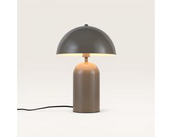 Asteri - Mushroom lamp 40 cm - E14 fitting - Retro design - Dressoir lamp - Taupe Metaal - Met aan/uit-schakelaar