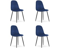 ASTI stoel - marineblauw fluweel x 4