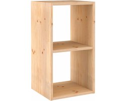 Astigarraga Houten Vakkenkast Open - 2 vakken - Boekenkast van PEFC grenen - 71x36cm