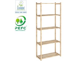 ASTIGARRAGA Stellingkast 5 Planken - Houtkleur - 171x65x30 cm