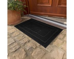 Astra Deurmat voor buiten, antislip, vuilvangmat, weerbestendig, outdoor deurmat voor entree, vuilwerende deurmat 45 x 75 cm, zwart