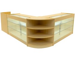 Astro led winkel toonbank set - esdoorn - 4-delig - melamine afwerking