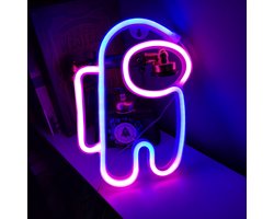 Astronautvorm - Amongus Logo - Neon Lamp - USB of Batterijen - Neon Verlichting - Neon Led Lamp - Neon Wandlamp - GamingHuis - Wanddecoratie Licht