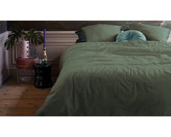 At Home by BeddingHouse Easy dekbedovertrek - Tweepersoons - 200x200/220 - Olijfgroen