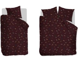 At Home by BeddingHouse Living World dekbedovertrek - Lits-Jumeaux - 240x200/220 - Aubergine