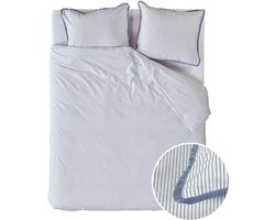 At Home by BeddingHouse Minimalist dekbedovertrek - Lits-Jumeaux - 240x200/220 - Blauw