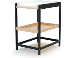 AT4 - Verschoontafel met 1 plank CONFORT in hout Grafiet Grijs en Beuken