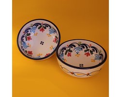 Atelier Fiesta Decorado - Set van 2 Schaaltjes | Kommetjes - Spaans "Boerenbont" - Bloemen - Spaans - Keramiek - servies