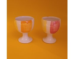 Atelier Fiesta Rayas Verticales - Set van 2 Eierdoppen - Gestreept - Spaans - Keramiek - ontbijt - eierdop - servies