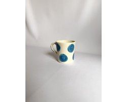 Atelier Fiesta | Set van 2 Koffiekopjes | Lunares Azul - Blauw | Spaans Keramiek | Handgemaakt en met de hand beschilderd | Stippen - stipjes - bolletjes - rondjes