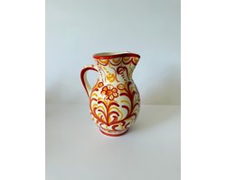 Atelier Fiesta | Waterkan / Sangriakan / Limonadekan Medium | Granada Roja Intensa / Mostaza | Handgemaakt en met de hand beschilderd