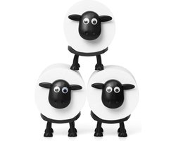 AtelierVolto® Vrijstaande WC Rolhouder - 3 Stuks Grappig Toiletpapier Houder - Zwart Schaap WC Rol Houder - Uniek Cadeau Idee