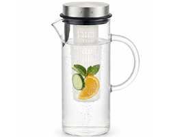 Aterra Waterkan Glas 1,5L met Fruitinfuser (Karaf) - Borosilicaatglas - Hittebestendig - Infused Water, Cold Brew & Losse Thee - BPA-vrij - Druppelvrij - Vaatwasmachinebestendig - Past in Koelkast