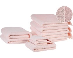 ATIU - Handdoek set van 9 - Pastelroze - Katoen