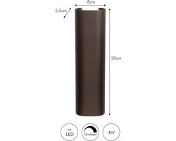 Atmooz Aubel Wandlamp – 8 x 5,5 x H30 cm – Brushed bronze – Metaal – Wandlamp binnen - Stijlvolle wandlamp woonkamer