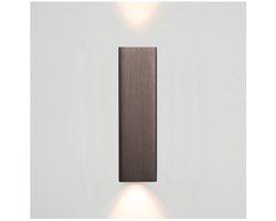 Atmooz Bertrix Wandlamp – 4,5 x 4,5 x H16 cm – Brushed bronze – Metaal – Wandlamp binnen - Sfeervolle wandlamp woonkamer
