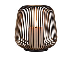 Atmooz Dante kaarsenhouder L – Ø27 × H28 cm – zwart met goud metaal – moderne decoratieve kaarshouder – stijlvolle kandelaar voor woonkamer – luxe woonaccessoire – open metalen lijnen voor sfeervol lichtspel