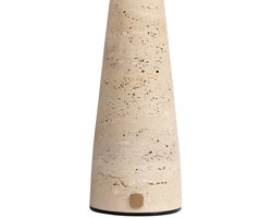 Atmooz Drias Tafellamp – Ø12 x H28 cm – Travertin en goud – Oplaadbaar – Leeslamp – Tafellamp woonkamer