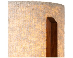 Atmooz Enzo Tafellamp – Ø34 x H43 cm – Bruin – Bouclé lampenkap – Tafellamp slaapkamer – Tafellamp woonkamer