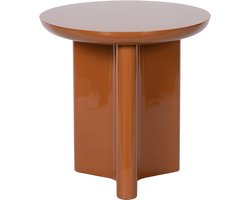 Atmooz Flux Bijzettafel – Ø50 x H50 cm – Amber Brown – Hoogglans Lak – Luxe Side Table – Modern Design – Ronde Koffietafel – Decoratief Accent Woonkamer – Designer Staanlamp Match – Bruin Amber