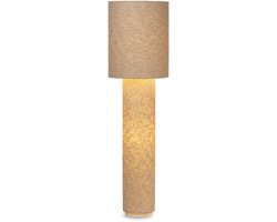 Atmooz Gigi Vloerlamp – H 144 cm – Bouclé stof – Tubulair ontwerp – Licht via voet en kap – Sfeervolle vloerlamp voor woonkamer
