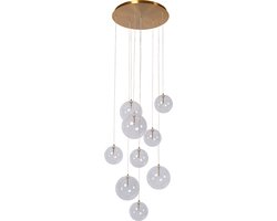Atmooz - Hanglamp Pendant Camau - Industrieel - Woonkamer / Slaapkamer / Eetkamer - Plafondlamp - Transparant - Hoogte 180cm - Glas en Metaal