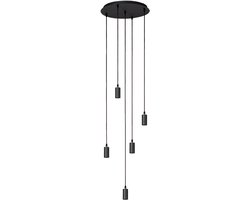 Atmooz - Hanglamp Sapa - Industrieel - Kroonluchter - Woonkamer / Slaapkamer / Eetkamer - Plafondlamp - Zwart - Hoogte 80cm - Metaal - Exclusief Lichtbronnen