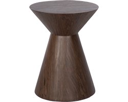 Atmooz Horion Bijzettafel – Ø39 x H50 cm – Donker Walnoot – Kegelvormige Voet – Eikenfineer – Compacte Side Table – Modern Tijdloos Design – Ronde Koffietafel – Kleine Tafel voor Fauteuil – Bruin