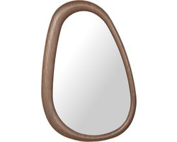 Atmooz Iggy Spiegel – 80 x 115 cm – Licht Walnoot – Organische Vorm – Eikenfineer Houten Rand – Grote Passpiegel & Wandspiegel – Asymmetrisch Design – Modern Scandinavisch – Hal, Slaapkamer of Woonkamer – Naturel Houtlook