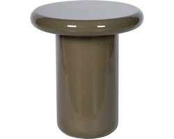 Atmooz Manon Bijzettafel – Ø45 x H51 cm – Earth Groen – Hoogglans Lak – Ronde Side Table – Modern Design – Luxe Nachtkastje of Koffietafel – Stevige Bijzetter – Trend Kleur Groen – Minimalistisch