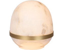 Atmooz Nice Tafellamp – Ø23 cm – Alabaster – Antique Brass & Glas – E27 – Klassieke Tafellamp