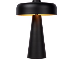 Atmooz - Ocana - Tafellamp - Zwart & Goud - 2 Lichtpunten - Jaren 60 Vorm - 30 x 30 x 40 cm - G9 Fitting - Max 3.5W - Paddenstoel