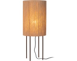 Atmooz SINTRA – Vloerlamp – Staande lamp – 78 cm hoog – Zwart metaal – Jute kap – E27 – Dimbaar – Zonder lichtbron