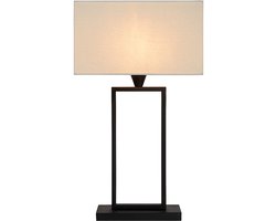 Atmooz - Tafellamp Bailo - Met kap - E27 - Slaapkamer / Woonkamer - Zwart - Hoogte 61cm - Metaal