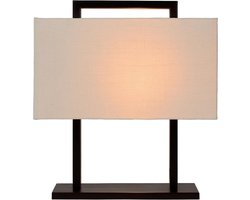 Atmooz - Tafellamp Bhilai - E27 - Slaapkamer / Woonkamer - Sfeerlamp Industrieel - Zwart en witte kap - Hoogte 50cm - Metaal