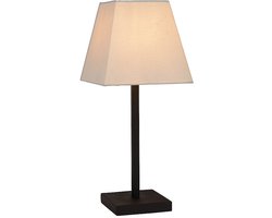 Atmooz - Tafellamp Buranella - Slaapkamer / Woonkamer - Industrieel - Zwart en witte kap - Hoogte 47cm - Metaal