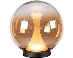 Atmooz Tafellamp Nobus - Ø25 x 27 cm - Zwart Amber Glas