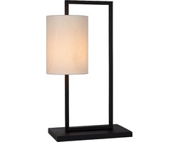 Atmooz - Tafellamp Urbino - Slaapkamer / Woonkamer - Industrieel - Zwart en witte kap - Hoogte 61cm - Metaal