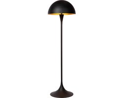 Atmooz Taluha Vloerlamp – H140 cm – Industriële Vloerlamp – Bolvormige Kap met Goud – Luxe Moderne Staande Lamp – E27 Fitting – Vintage Sfeerlamp – Zwart & Goud