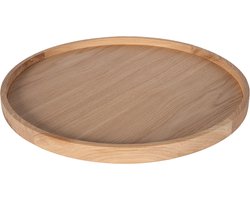 Atmooz Tati Dienblad – Ø40 cm – Europees Walnotenhout – Naturel – Ronde Houten Tray – Luxe Serveerplank – Decoratieve Schaal – Scandinavisch Design – Verfijnd Noten – Organische Woonaccessoire – Plateau voor Kaarsen & Decoratie