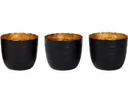 Atmooz - Theelichthouder Arras (set van 3) - Voor 3 aparte kaarsen - Kaarshouder - Hoogte 7cm - Metaal
