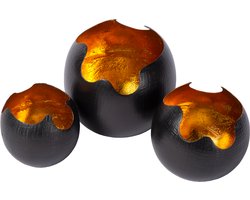 Atmooz - Theelichthouder Kotori (set van 3) - Voor 3 aparte kaarsen - Kaarshouder - Metaal