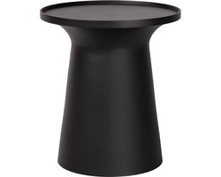 Atmooz Tulip bijzettafel – Ø45 × H50 cm – zwarte metalen bijzettafel woonkamer – ronde salontafel met opstaande rand – minimalistisch design – stevig gepoedercoat metaal – moderne bijzettafel zwart